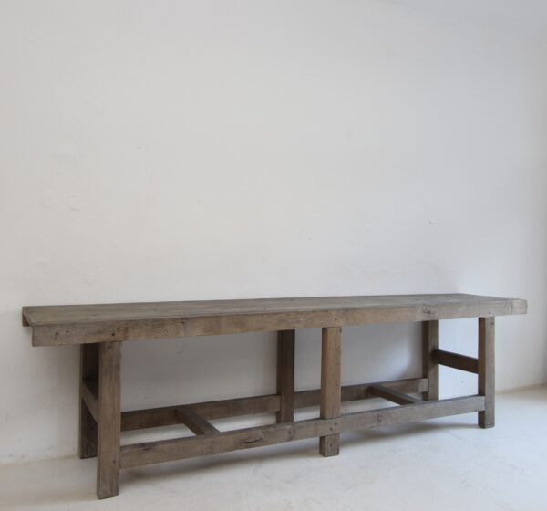 Großer Eichenholz Arbeitstisch Konsolentisch – Bild 6
