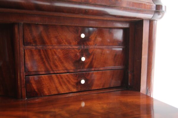 Biedermeier Mahagoni Kabinettschrank mit Sekretärklappe – Bild 45